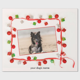 custom Border Collie Christmas wrapping paper