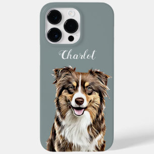 Custom Border Collie Dog Personalized Drawing Case-Mate iPhone 14 Pro Max Case