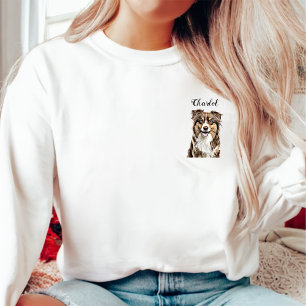 Custom Border Collie Dog Personalized Drawing Sweatshirt