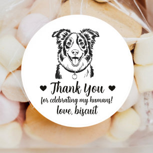 Custom Border Collie Dog Wedding Favor Stickers