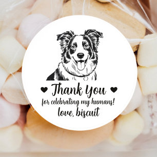 Custom Border Collie Dog Wedding Favor Stickers
