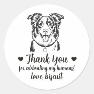 Custom Border Collie Dog Wedding Favor Stickers