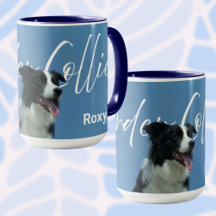 Custom Border Collie Photo and Retro Typography