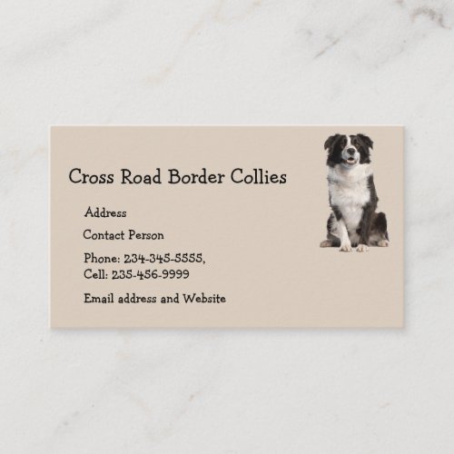Custom Border Collies Dog Pet Animal Logo Business Business Card