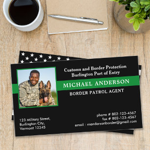 Custom Border Patrol Agent Federal Military Photo Business Card