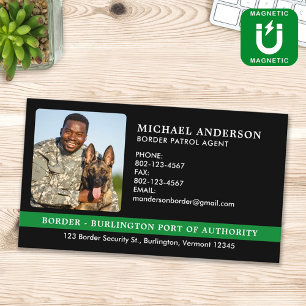 Custom Border Patrol Agent Photo Federal Military Business Card Magnet