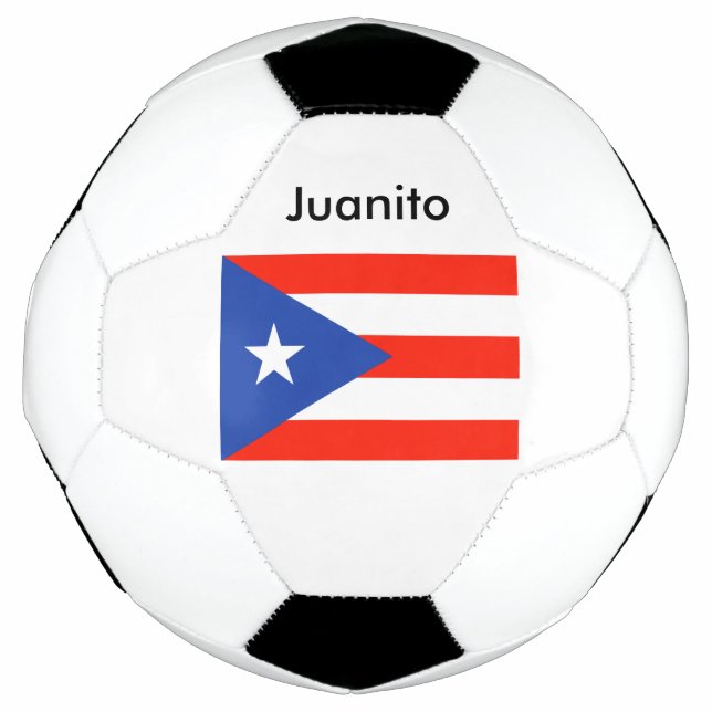 Custom Boricua Personalized Puerto Rican Bandera Soccer Ball (Front)