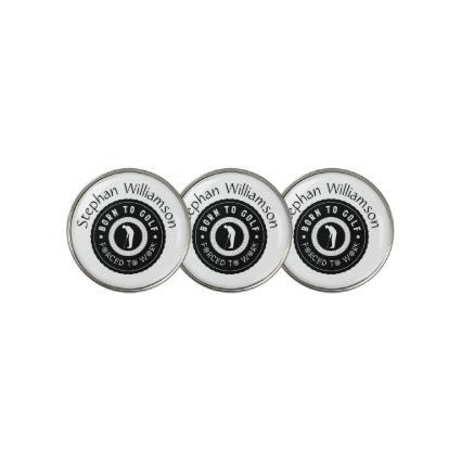 Custom Born To Golf Forced To Work Black White