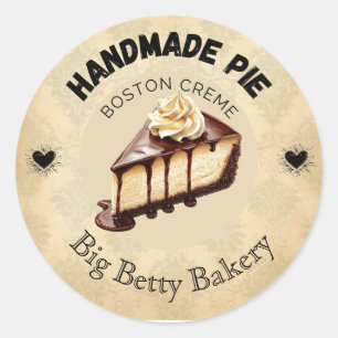 Custom Boston Cream Pie Labels Personalized Bake