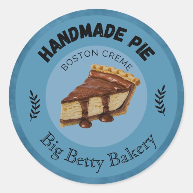 Custom Boston Cream Pie Labels | Personalized Bake (Front)