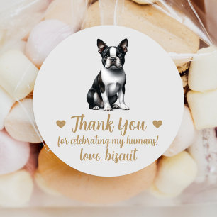 Custom Boston Terrier Dog Wedding Favor Stickers