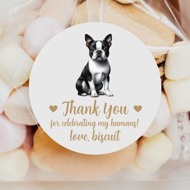 Custom Boston Terrier Dog Wedding Favor Stickers (Creator Uploaded)