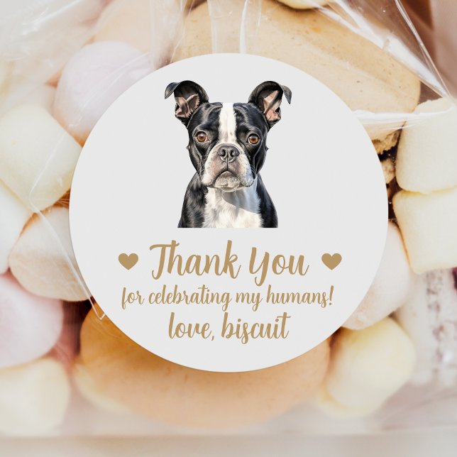 Custom Boston Terrier Wedding Favor Stickers (Creator Uploaded)