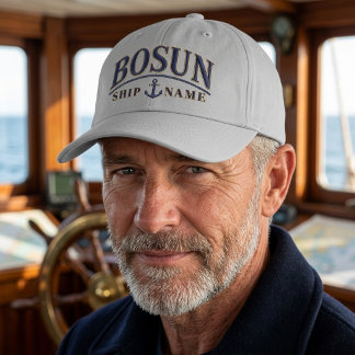 Custom Bosun Personalized Ship Name Hat