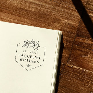 Custom Botanical Library Book Ex Libris Bookplate Self-inking Stamp