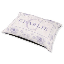 Custom Botanical Monogram Personalized Dog Pet Bed