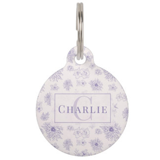 Custom Botanical Monogram | Personalized Pet ID Tag