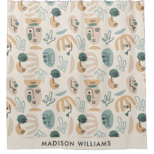 Custom Botanical Motifs with Personalized Name Shower Curtain