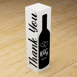 Custom bottle silhouette wedding party favor gift wine box