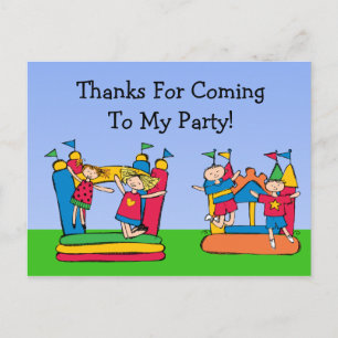 Custom Bounce House Birthday Thank You Postcard