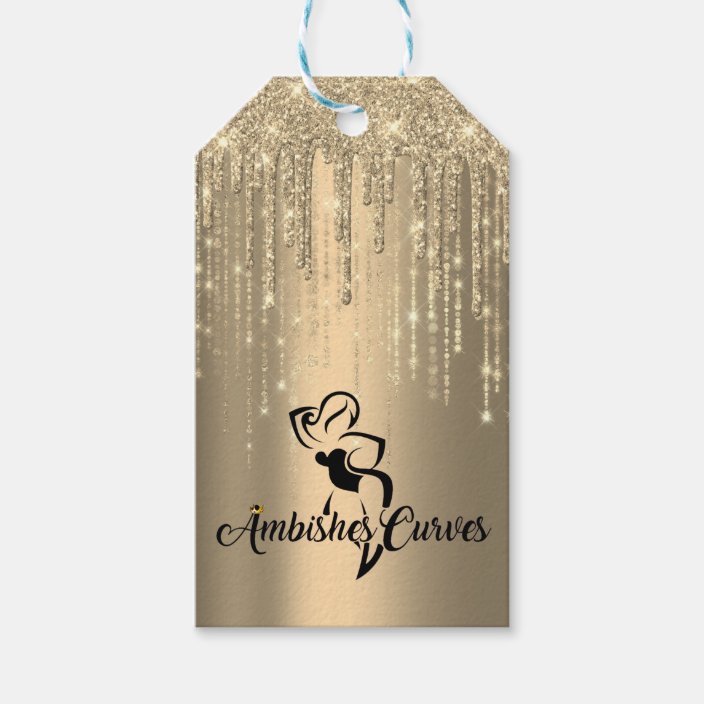 Custom Boutique Clothing Price Tag Gold Drips Logo Zazzle Com