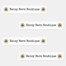 Custom Boutique Fabric Clothing Labels Boho Daisy