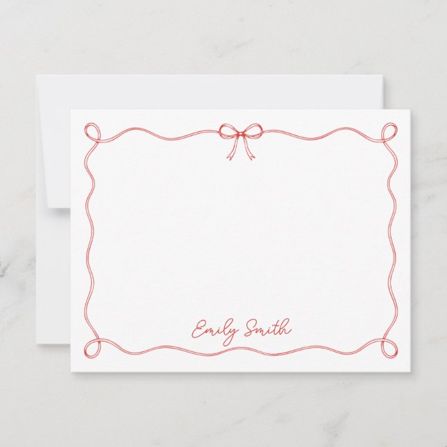 Custom Bow Border Note Card (Front)