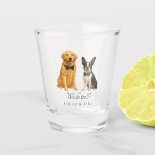 Custom Bow Tie 2 Pet Wedding Shot Glass