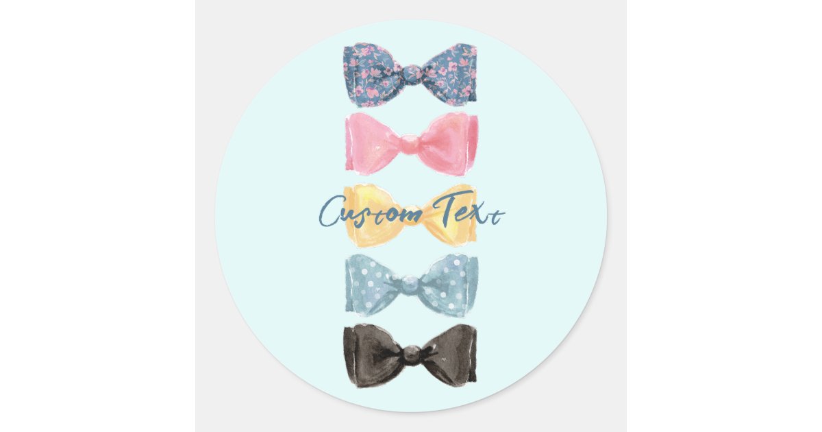 Custom Bow Ties Classic Round Sticker | Zazzle