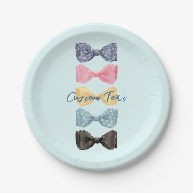 Custom Bow Ties Paper Plates (Front)