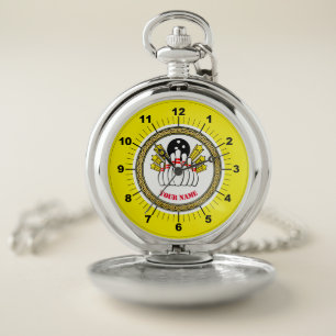 Custom Bowling (add name) Pocket Watch: Silver Watch