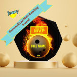 CUSTOM BOWLING BALL MVP AWARD<br><div class="desc">Recognize your bowling team's Most Valuable Player with this striking fire hot bowling ball acrylic octagon award. It's the perfect way to show your appreciation for their hard work and dedication to the team. Customize the award by adding your TEAM NAME, the recipient's FULL NAME, and the YEAR, making it...</div>
