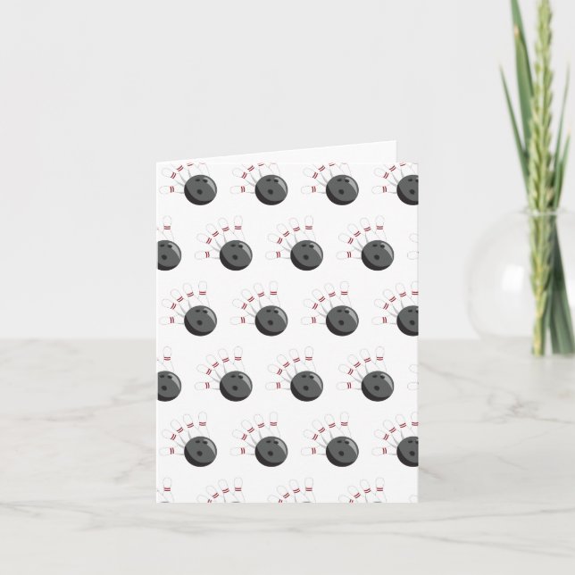 Custom Bowling Ball & Pins Pattern Card (Front)