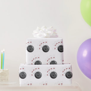 Custom Bowling Ball & Pins Pattern Wrapping Paper