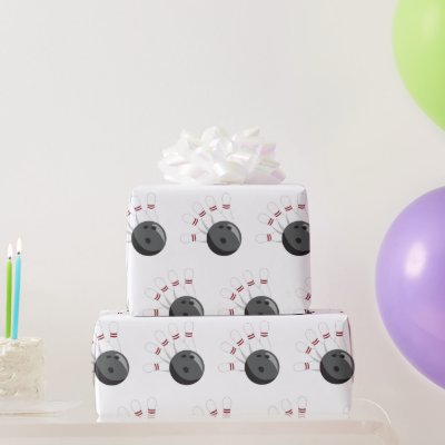 Custom Bowling Ball &amp; Pins Pattern Wrapping Paper