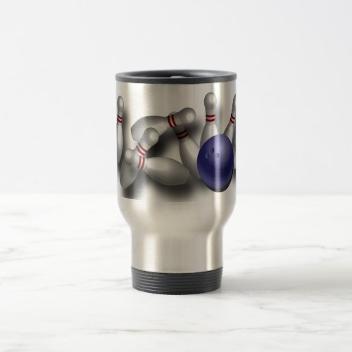 Custom Bowling Design Travel Mug