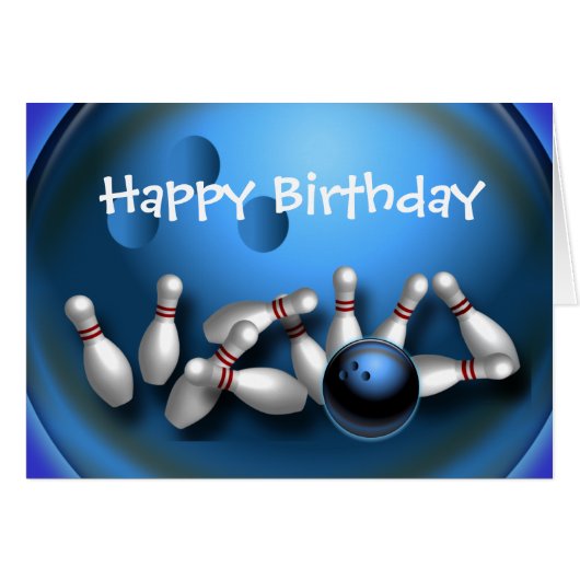 Custom Bowling Greeting Cards (Front Horizontal)