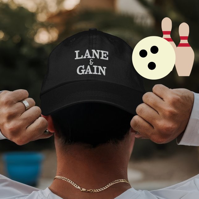 Custom Bowling Lane Gift for Players Embroidered Baseball Cap (Creator Uploaded)