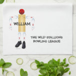 Custom Bowling League Towel<br><div class="desc">This bowler cartoon is perfect for anyone who loves their bowling league and the sport of bowling.</div>