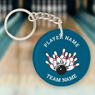 Custom Bowling Team Logo   Personalized Keychain