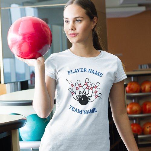 Custom Bowling Team Logo with Player  Team Name  T_Shirt
