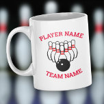 Custom Bowling Team Mug with Logo and Name<br><div class="desc">Our easily customizable bowling team logo lets you make a truly personalized mug for each player. Add a player name,  a team name,  pick your style and you're ready to go.</div>