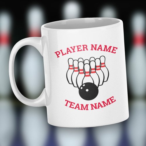 Custom Bowling Team Mug with Logo and Name