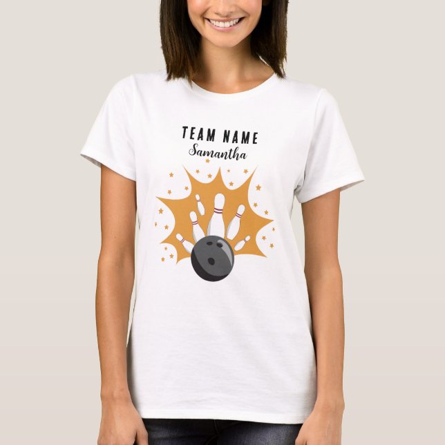 Custom Bowling Team Name T-Shirt (Front)