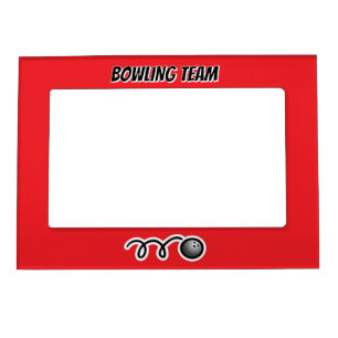 Custom bowling team picture frame magnet