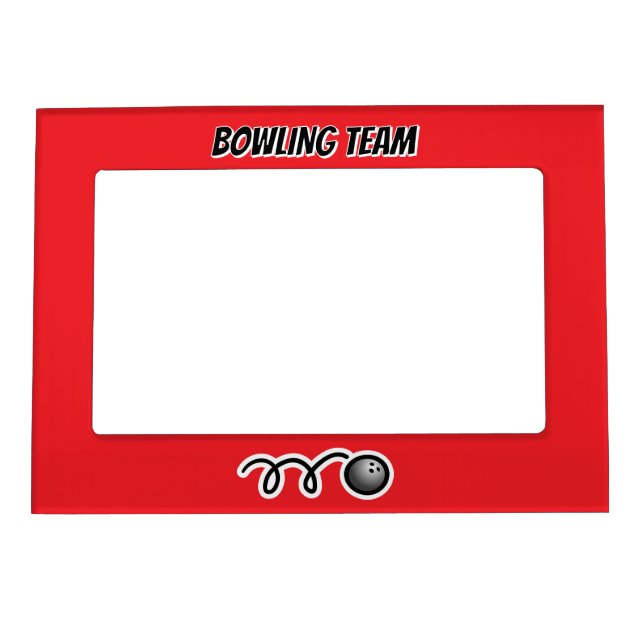 Custom bowling team picture frame magnet (Front)