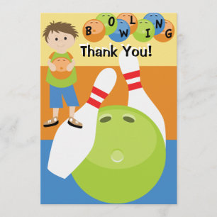 Custom Bowling Thank You Card