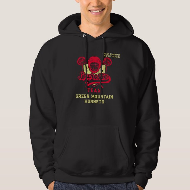 Custom Box Field Lacrosse Team Club Name Number Hoodie (Front)