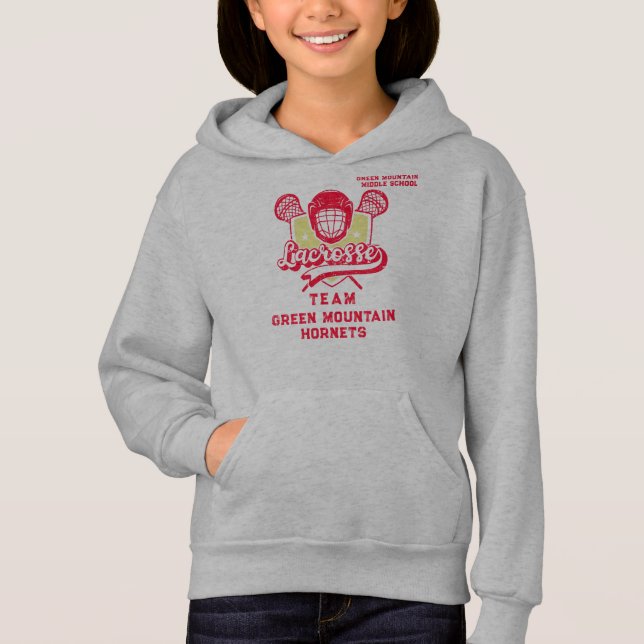 Custom Box Field Lacrosse Team Club Name Number Hoodie (Front)