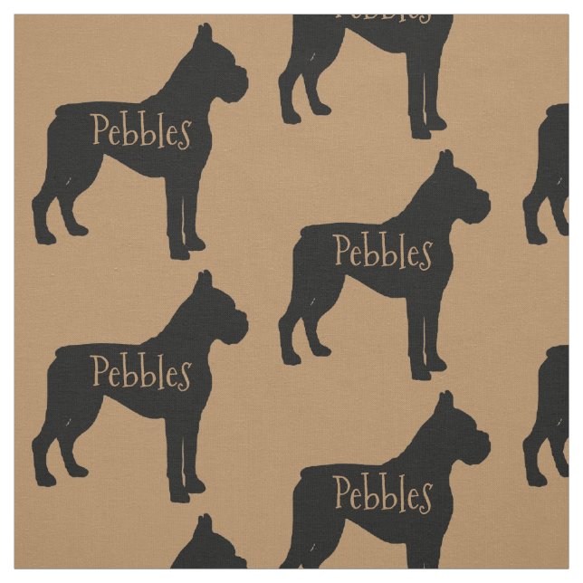 Custom Boxer Dog Fabric (Swatch)